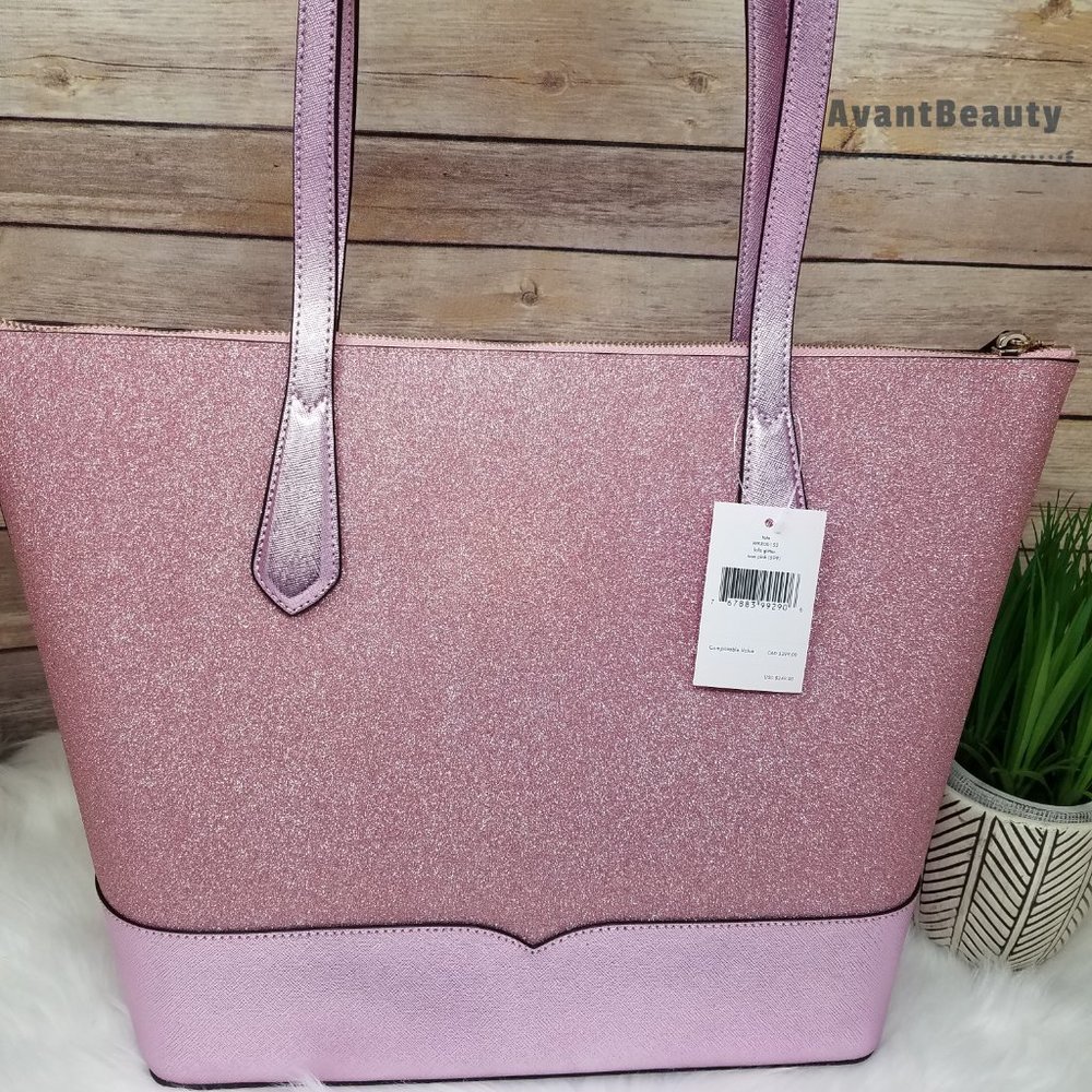 Kate Spade  Lola Glitter Tote Shoulder Rose Pink - Picture 9 of 14